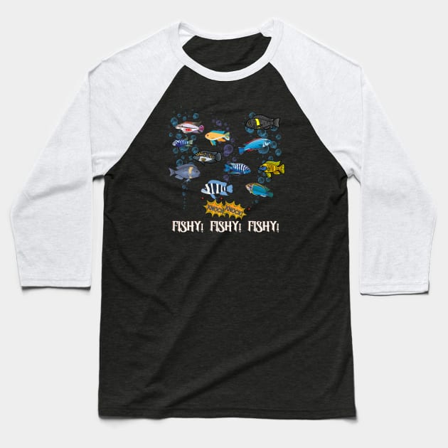 Fish tank Baseball T-Shirt by MaxiVision